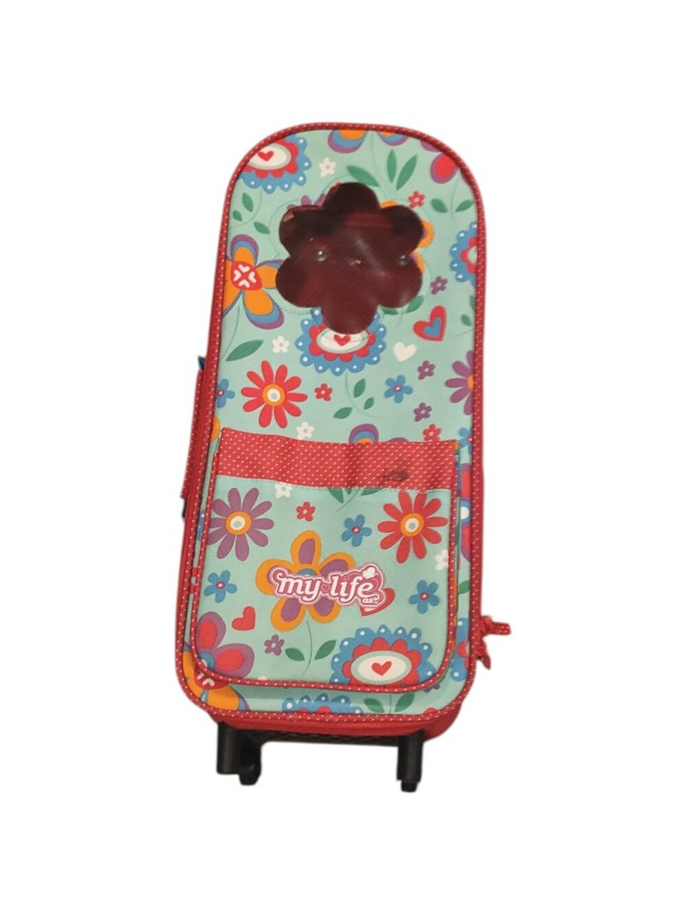 My Life As 18" Doll Rolling Travel Carry Case Suitcase with Handle Pink Floral